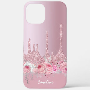 Stijlvolle roze roze roze roze goudglitterdruppels Case-Mate iPhone case