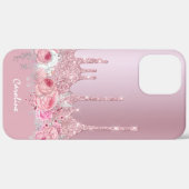 Stijlvolle roze roze roze roze goudglitterdruppels Case-Mate iPhone case (Achterkant / Rechts)