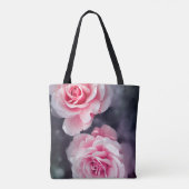 Stijlvolle roze rozen bloemenfoto tote bag (Achterkant)
