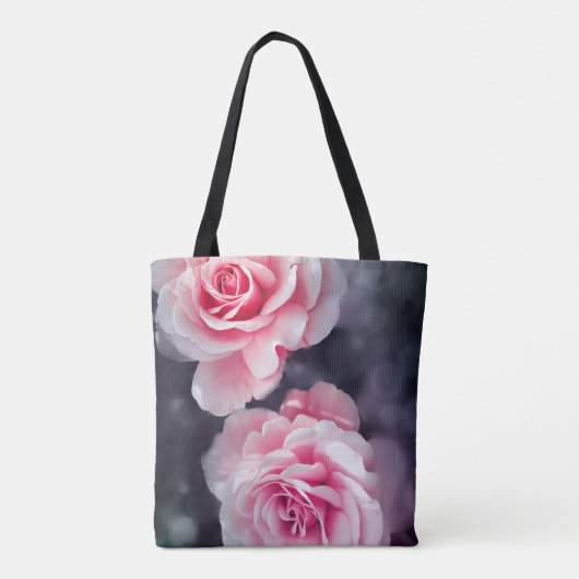 Stijlvolle roze rozen bloemenfoto tote bag (Achterkant)