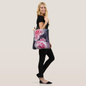 Stijlvolle roze rozen bloemenfoto tote bag (Op model)