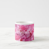 Stijlvolle  roze rozen naam Angela floral boho Espresso Kop (Voorkant)
