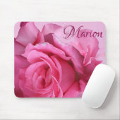 Stijlvolle roze rozenbloem modern  bloemen muismat (Met muis)