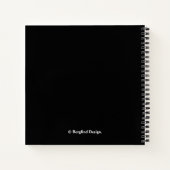 Stijlvolle roze rozenbloem zwart trendy boho notitieboek (Achterkant)