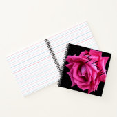 Stijlvolle roze rozenbloem zwart trendy boho notitieboek (Binnen)