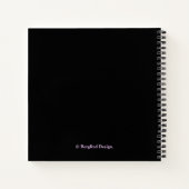 Stijlvolle  roze rozenbloem zwart trendy boho notitieboek (Achterkant)