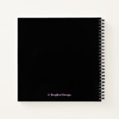 Stijlvolle  roze rozenbloem zwart trendy boho notitieboek (Achterkant)