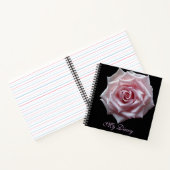Stijlvolle  roze rozenbloem zwart trendy boho notitieboek (Binnen)