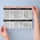 Stijlvolle Roze Salon Spa prijslijst Flyer (Hand)