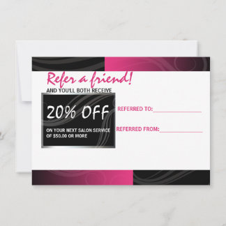 stijlvolle roze schaar - haarsalon verwijzingskaar