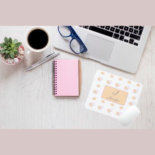 Stijlvolle roze schapen met wolken patroon monogra muismat