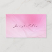 Stijlvolle Roze Sjabloon Handgeschreven Script Mod Visitekaartje (Voorkant)