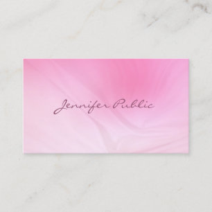 Stijlvolle Roze Sjabloon Handgeschreven Script Mod Visitekaartje