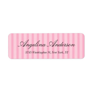 Stijlvolle roze stripes handschrift Moderne eminin Etiket