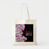 Stijlvolle Roze Sweet 16 Zebra Heart Design Naam Tote Bag (Voorkant)