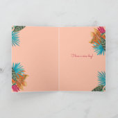 Stijlvolle roze tropische zebra Happy Birthday Kaart (Binnen)