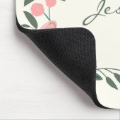 Stijlvolle roze tuin, gepersonaliseerd muismat (Hoek)