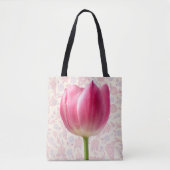  stijlvolle, roze Tulp Flower Canvas tas (Voorkant)