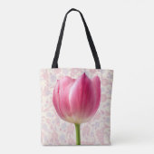 stijlvolle, roze Tulp Flower Canvas tas (Achterkant)