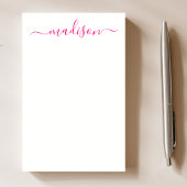 Stijlvolle roze typografie Script Teacher Name Post-it® Notes