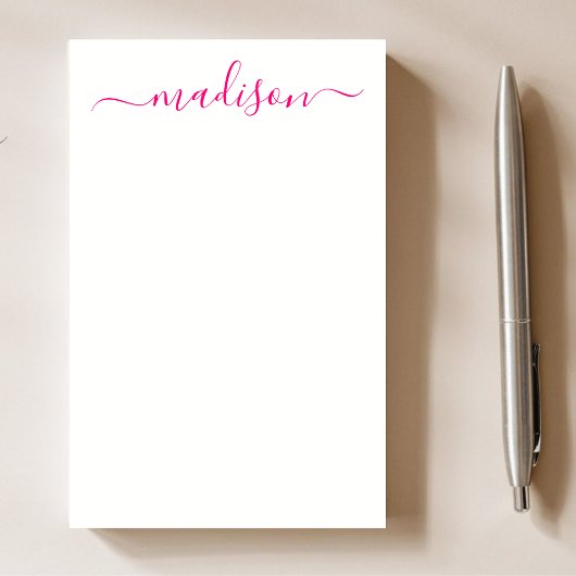 Stijlvolle roze typografie Script Teacher Name Post-it® Notes