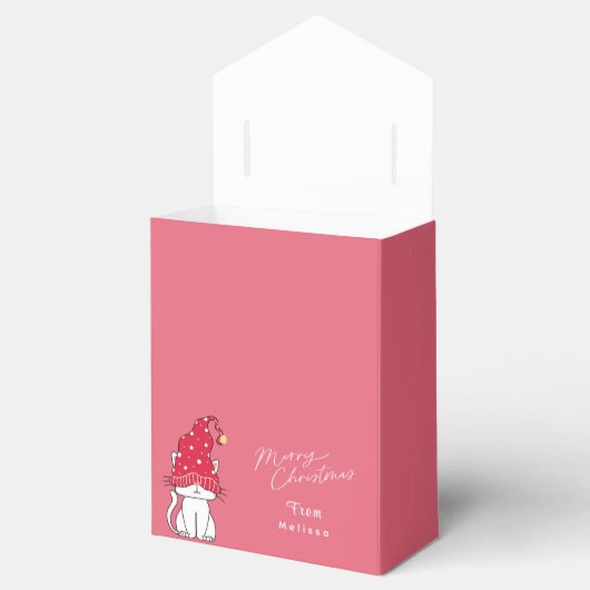 Stijlvolle roze vrolijke kerst moderne Schattigee  Bedankdoosjes (Geopend)