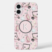 Stijlvolle Roze Vrouwelijke Golf Ontwerp Custom Mo Case-Mate iPhone Case (Achterkant)