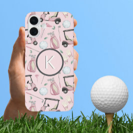 Stijlvolle Roze Vrouwelijke Golf Ontwerp Custom Mo iPhone 16 Plus Hoesje