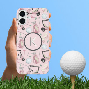 Stijlvolle Roze Vrouwelijke Golf Ontwerp Custom Mo iPhone 16 Plus Hoesje