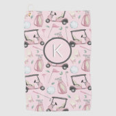 Stijlvolle Roze Vrouwelijke Golf Ontwerp Custom Mo Golfhanddoek (Voorkant)