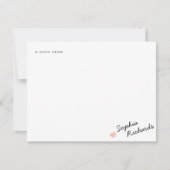 Stijlvolle roze vrouwelijke hartbriefpapier notitiekaartje (Voorkant)