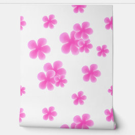 stijlvolle Roze Waterverf Bloem Peel en Stick Behang