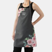 Stijlvolle roze Waterverf bloemenmonogram Schort (Insitu)