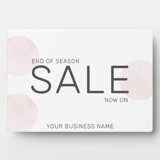 Stijlvolle roze Waterverf cirkels verkoopteken Fotoplaat (voorkant)