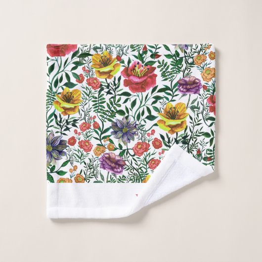 Stijlvolle roze Waterverf donkerflessenpatroon Bad Handdoek (Wasdoekje)