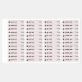 Stijlvolle roze Waterverf lip balm met Logo Labels (Vel)