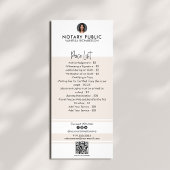 Stijlvolle Roze & Wit QR Code Notaris prijslijst Reclamekaart