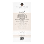 Stijlvolle Roze & Wit QR Code Notaris prijslijst Reclamekaart (Achterkant)