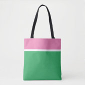 Stijlvolle  roze witte bovenste strepen op Zee gro Tote Bag (Voorkant)