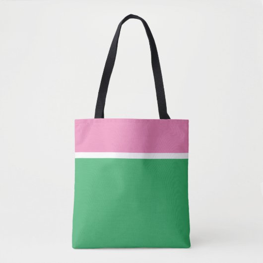 Stijlvolle  roze witte bovenste strepen op Zee gro Tote Bag (Voorkant)