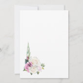 Stijlvolle Roze Witte Roos Bloemen Huwelijk Kaart (Achterkant)