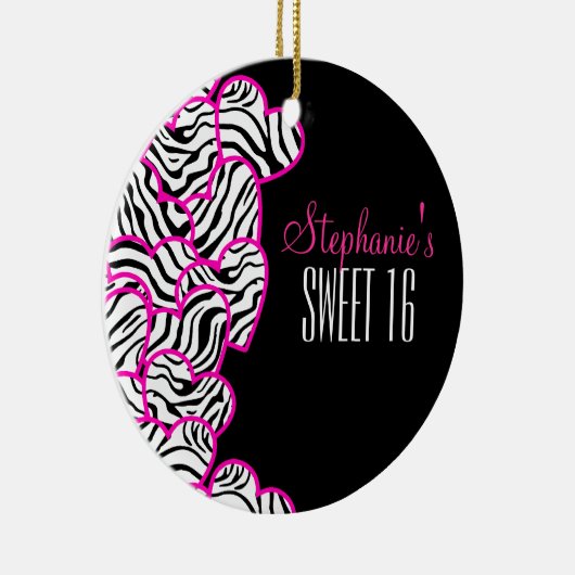 Stijlvolle Roze Zoete 16 Tijgerhart Ontwerpnaam Keramisch Ornament (Rechts)