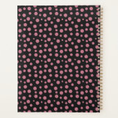 Stijlvolle Roze Zwart Stippenpatroon Planner (Achterkant)