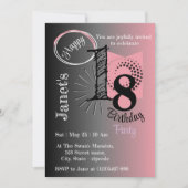 Stijlvolle roze & zwarte gradiënt geometrische ver kaart (Voorkant)