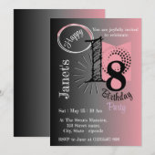 Stijlvolle roze & zwarte gradiënt geometrische ver kaart (Voorkant / Achterkant)