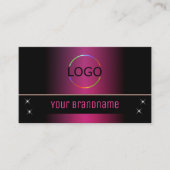 Stijlvolle roze zwarte moderne versie met Logo en  Visitekaartje (Voorkant)