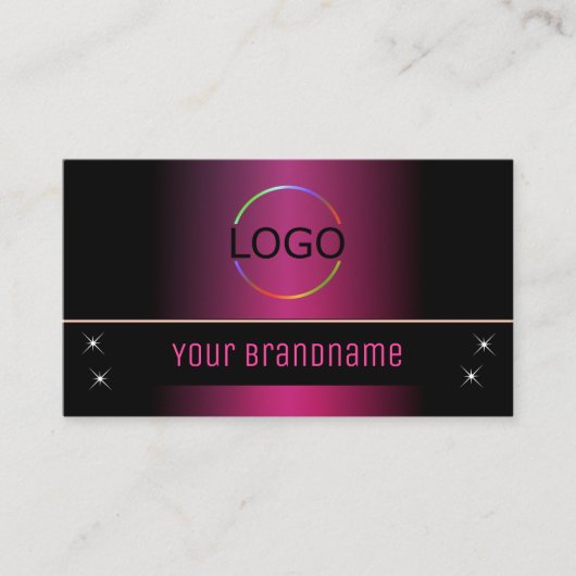 Stijlvolle roze zwarte moderne versie met Logo en  Visitekaartje (Voorkant)