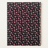Stijlvolle roze zwarte stippenpatroon planner (Achterkant)