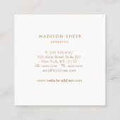 Stijlvolle Rozen gouden veren licht blush roze Vierkante Visitekaartje (Achterkant)