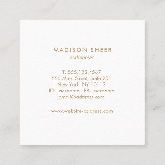 Stijlvolle Rozen gouden veren licht blush roze Vierkante Visitekaartje (Achterkant)